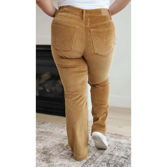 Judy Blue Camel Corduroy Bootcut Pants Mid Rise Stretch Plus Size 18W - Picture 6 of 9
